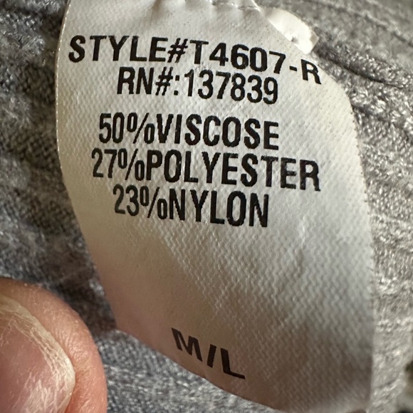 Dreamers by Debut Gray Ribbed Collard Knit Dress with small slit size M/L - Picture 12 of 12